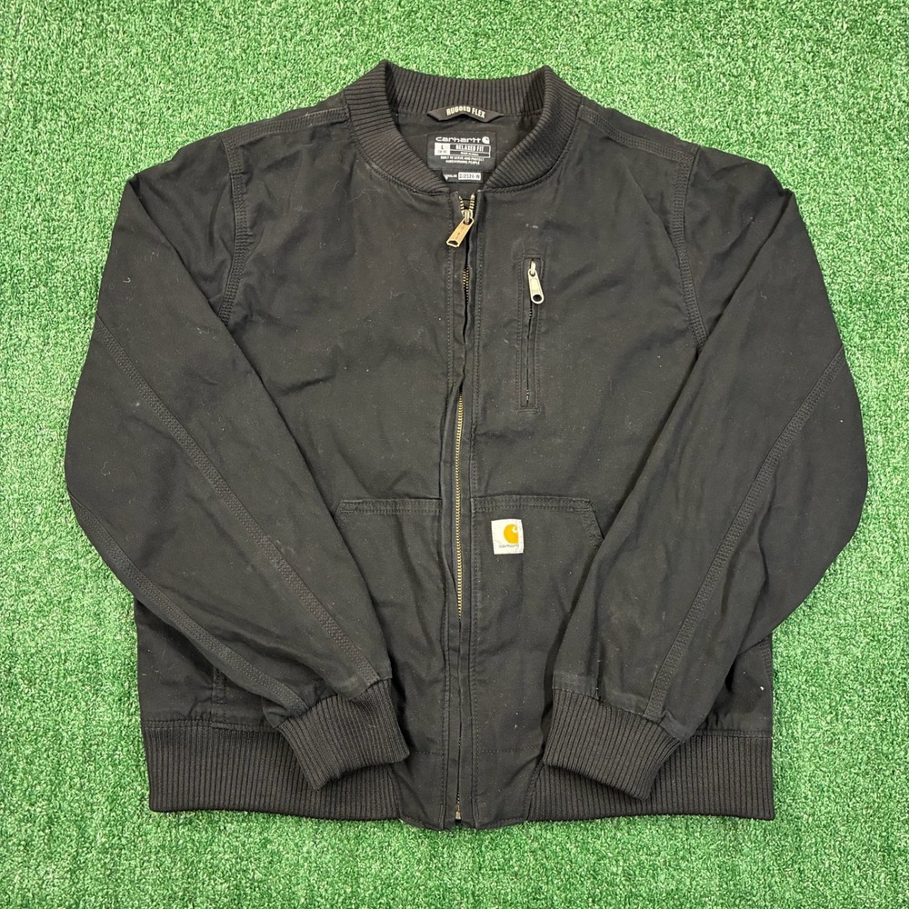 Carhartt Jacket OJ2524-W‎ Black Rugged Flex Relaxed Fit Kids L 12-14